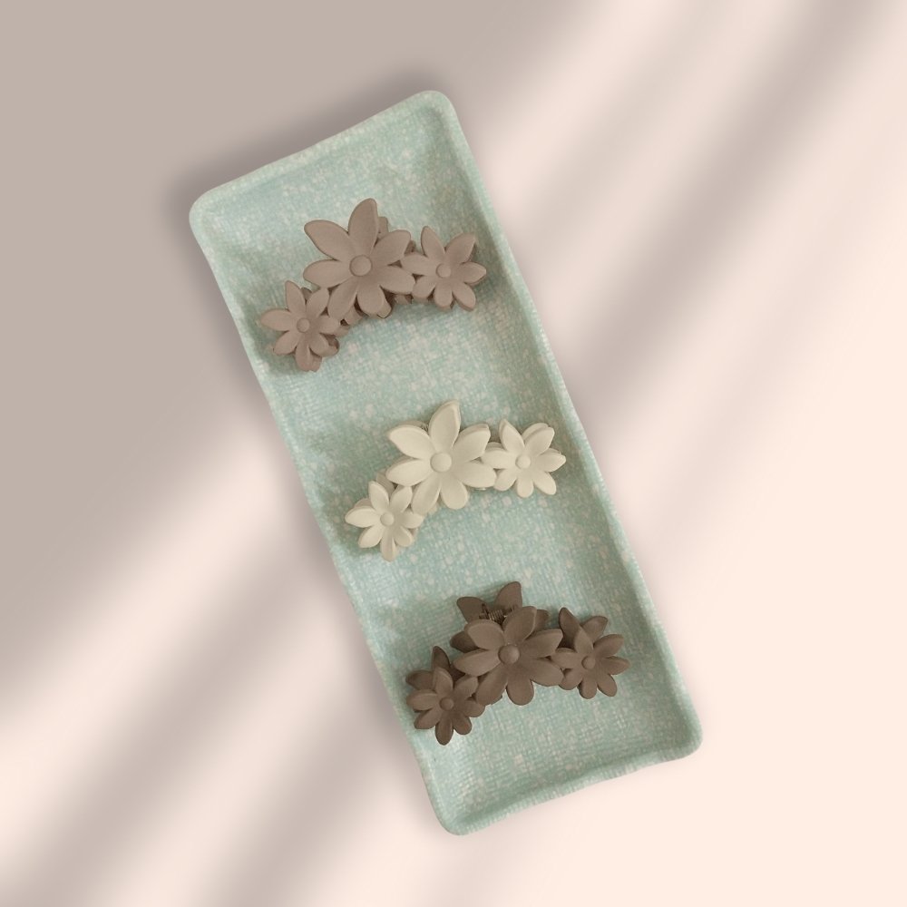 Triple Flower Korean Hair Claw – Big