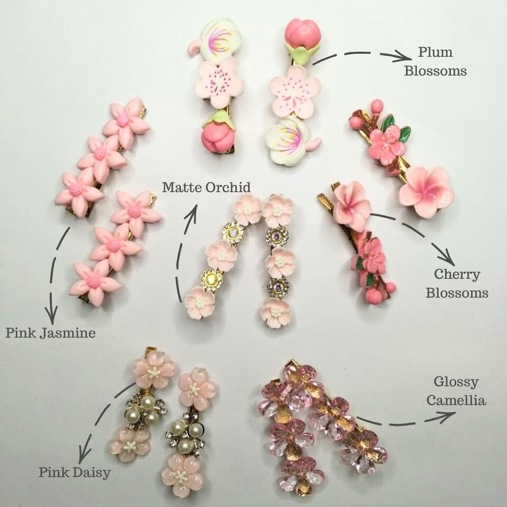 Flower Designs Korean Hair Clip Set