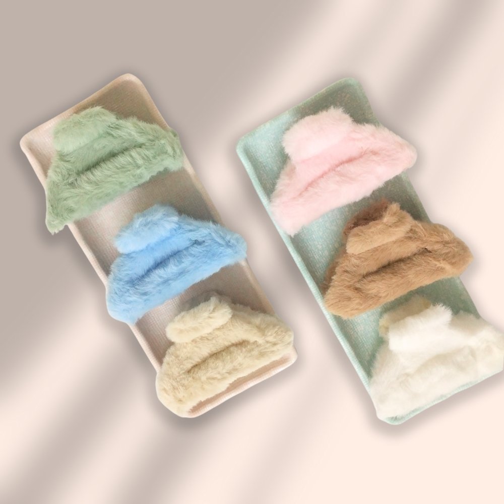 Half Moon Shaped Fur Claw Clips – Big