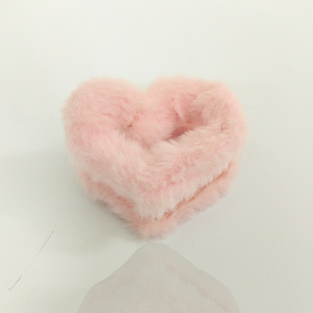Pink Color heart shape Fur Claw Clip