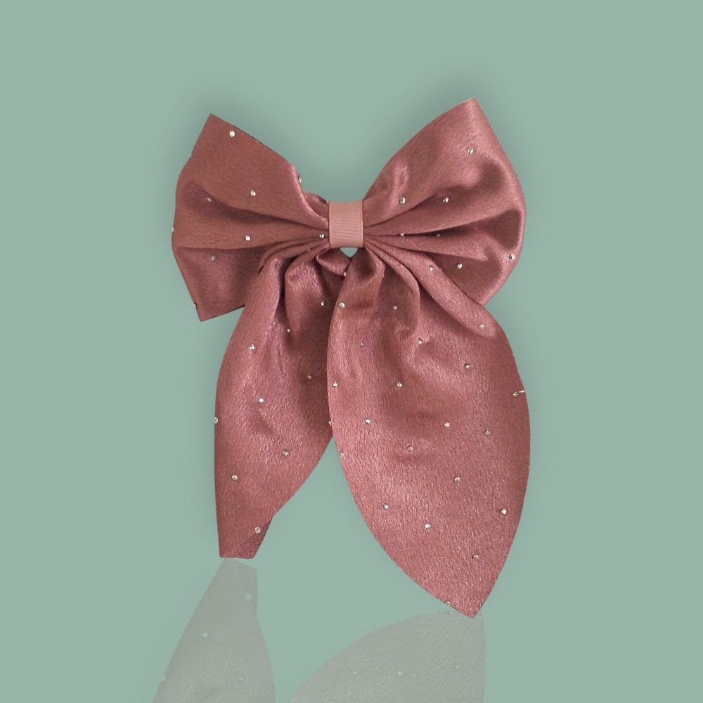 Korean Satin Silk with Diamond Hair Bow Ties