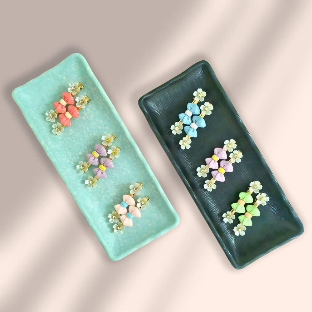 Tie Knot with Flower Korean Hair Clip Set