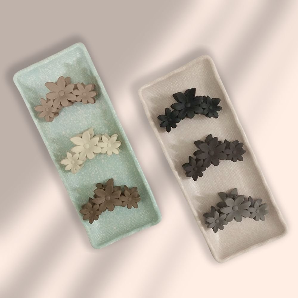 Triple Flower Hair Claw Big Size