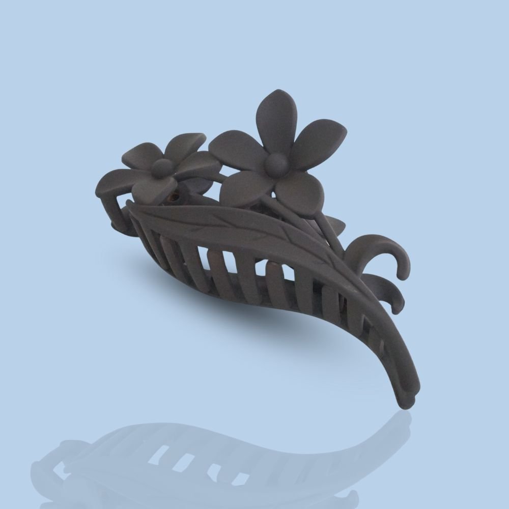 brown color Four Flowers Big Hair Claw