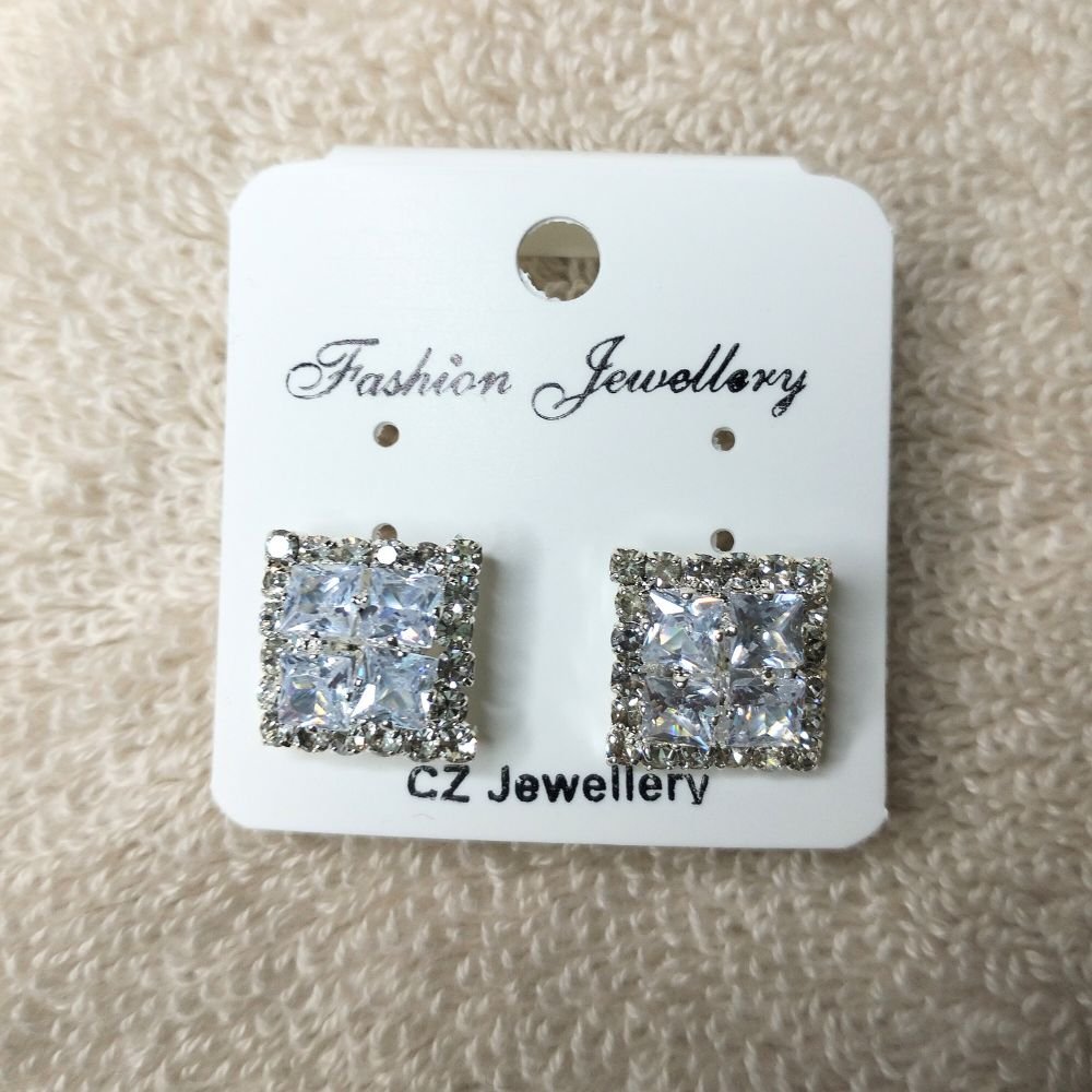 Cubic Diamond Pendant Stud Korean Earrings