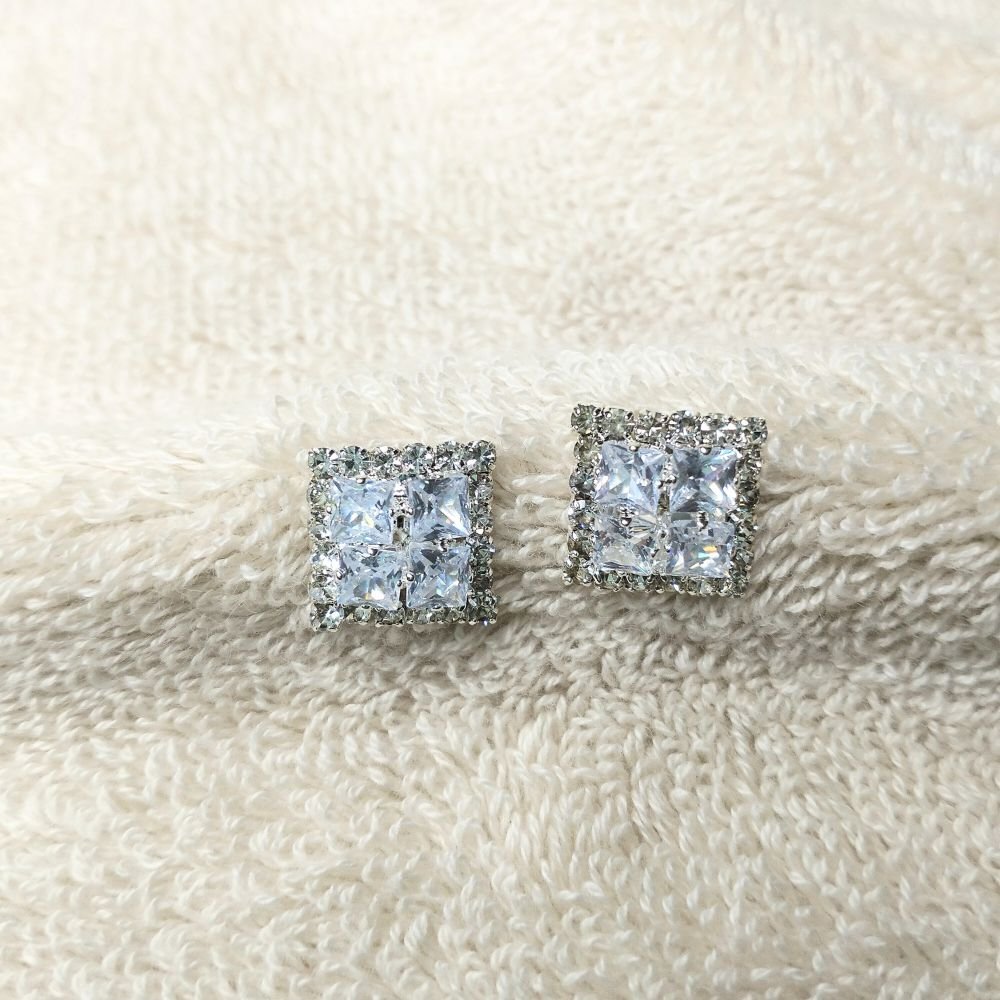Cubic Diamond Pendant Stud Korean Earrings