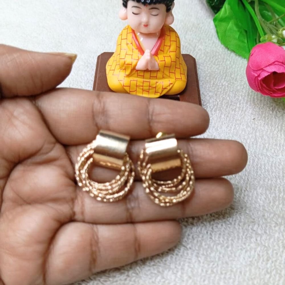 Gold Multi-Ring Hoop Korean Earrings