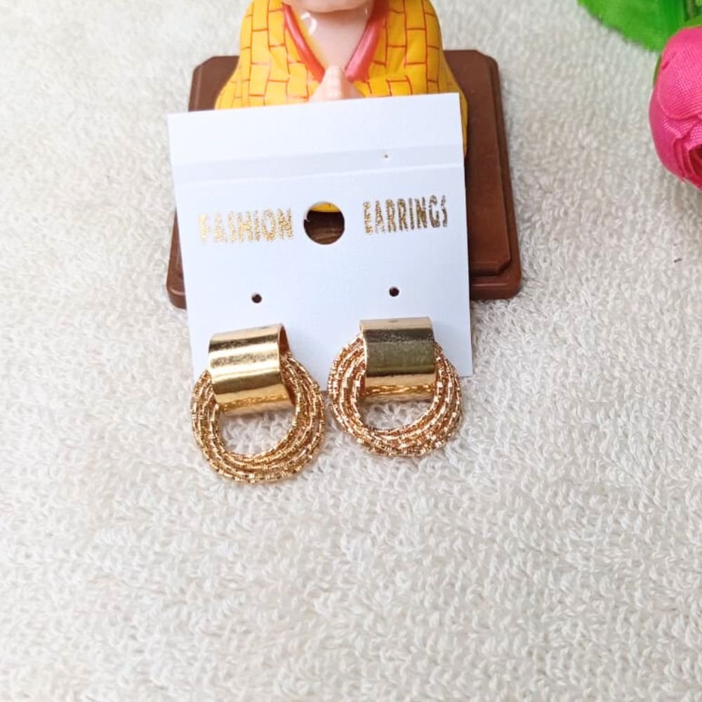 Gold Multi-Ring Hoop Korean Earrings