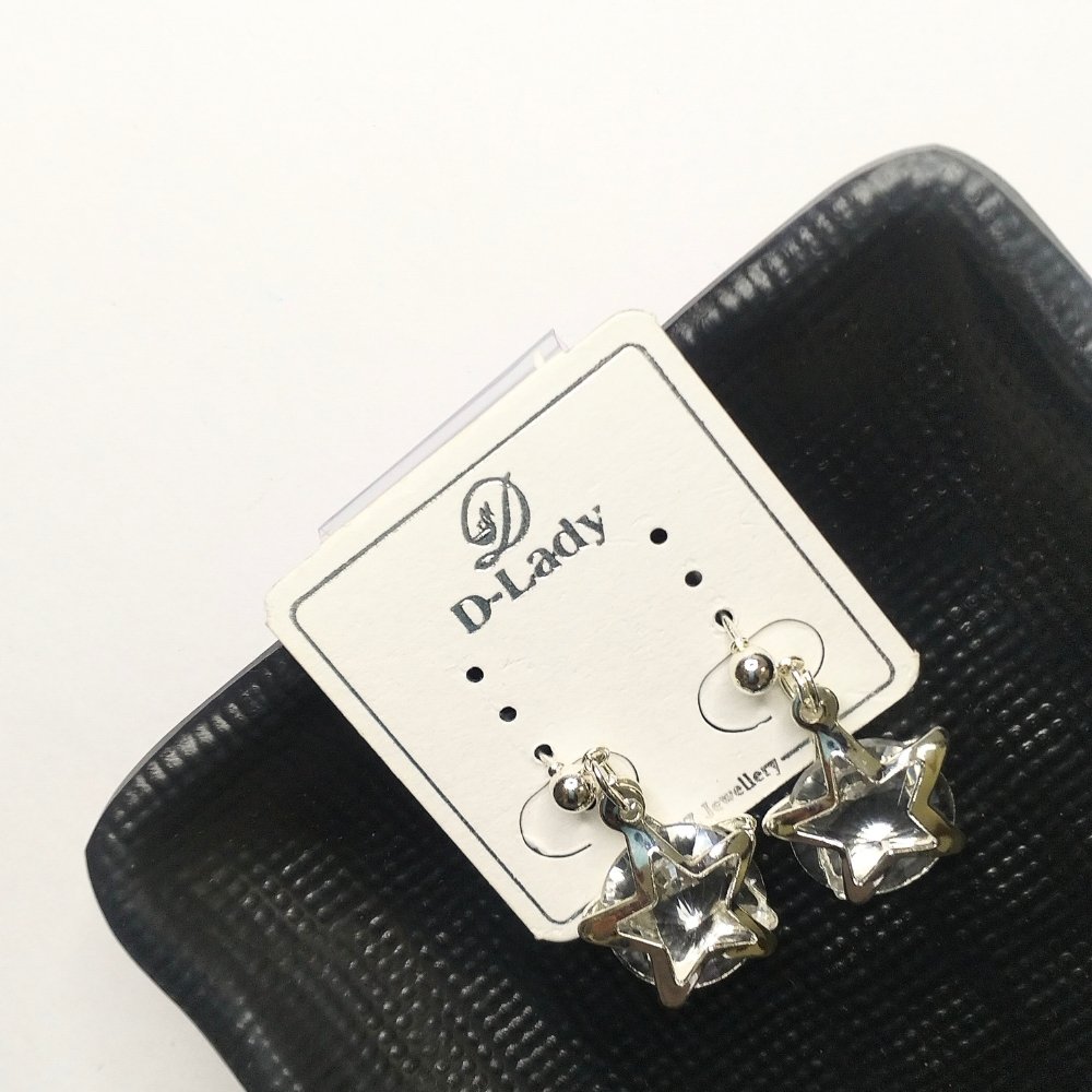 Shining White Star Pendant Drop Korean Earrings