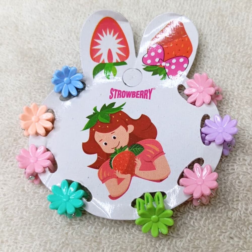 Small Flower Petal Hair Clips for Kids