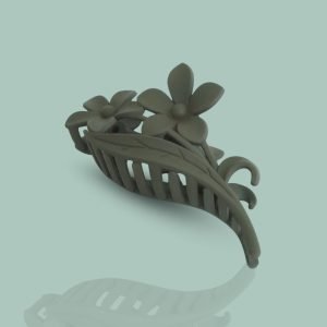 Forest green color Four Flowers Big Hair Claw
