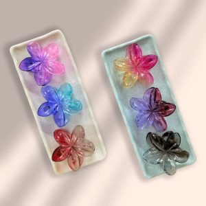 Glossy Big Flower Korean Claw Clips Multiple Colors