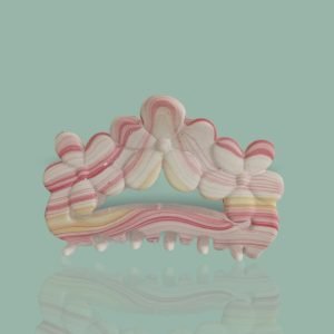 Pink Dual Shade Flower Petal Clutcher