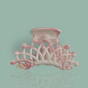 Pink color Royal queen crown dual shade claw